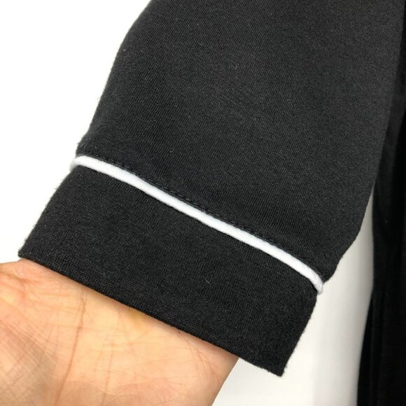 Aimee Kestenberg Black & White Letter Contrast Button Down Nightgown size S - Picture 9 of 16